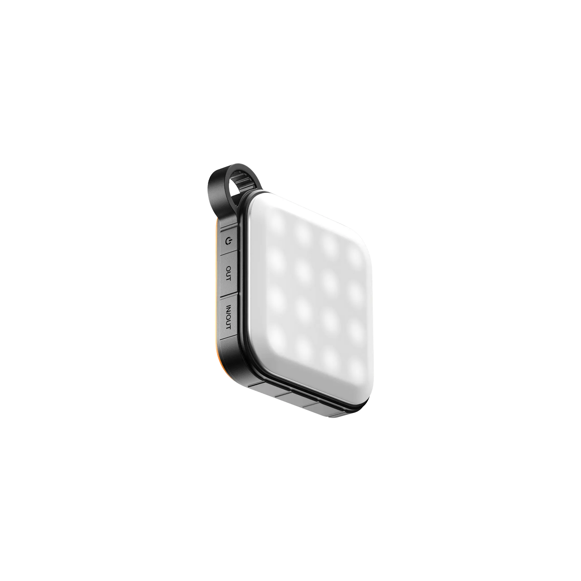 RUGD Power Brick I showcasing a compact camping light with multiple LED lights and control buttons for outdoor adventures.
