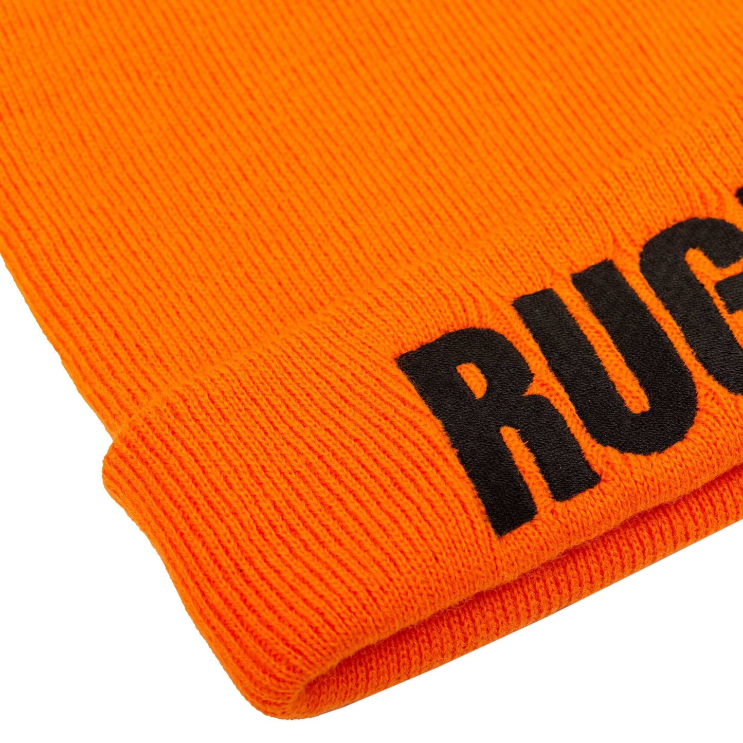 Bright Orange Beanie Hat with Embroidered RUGD. Logo, Soft and Comfortable Fabric, One Size Fits All 🌟