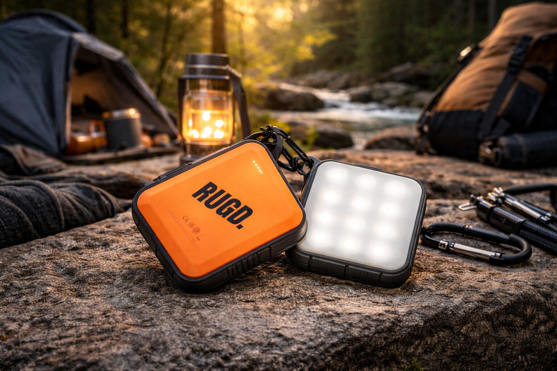 RUGD power bank and outdoor charging gear used for camping and travel tech setups