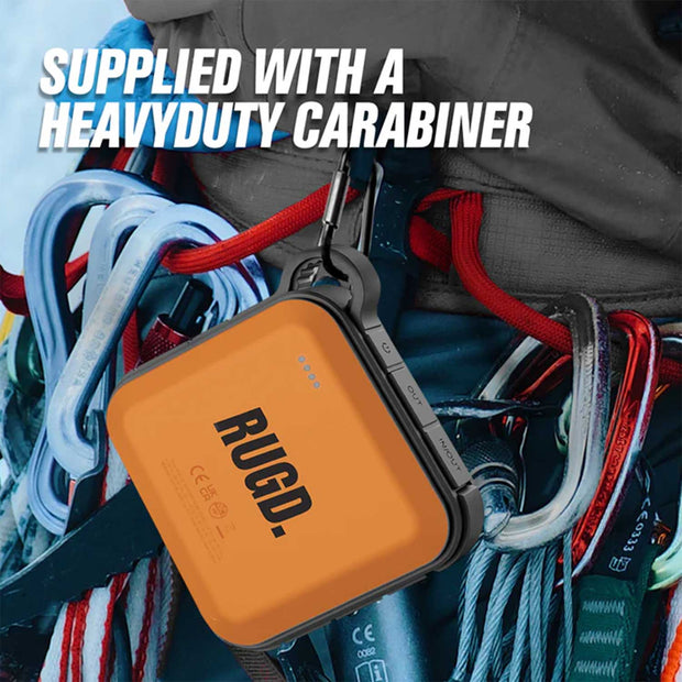 RUGD Portable Power bank Supplied with a Carabiner